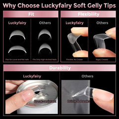 luckyfairy finished manicure painted on tips showing salon-quality look and polish compatibility
