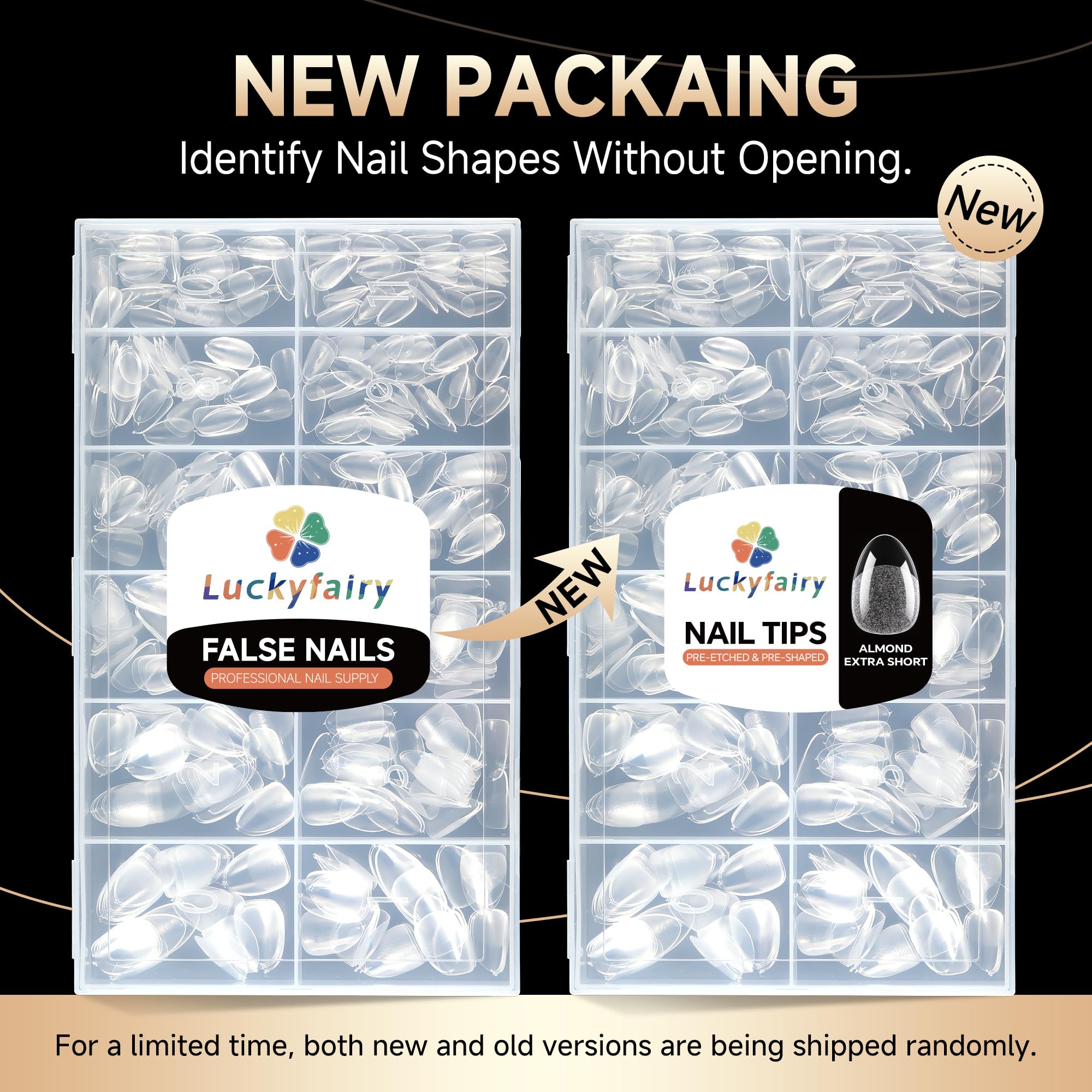Luckyfairy nail tips next to a finger for accurate size comparison