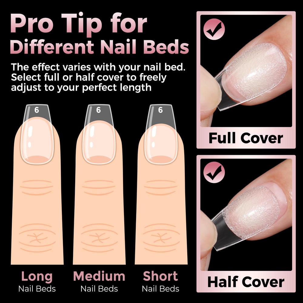 Luckyfairy hand model with tips showing scale and realistic full-cover appearance
