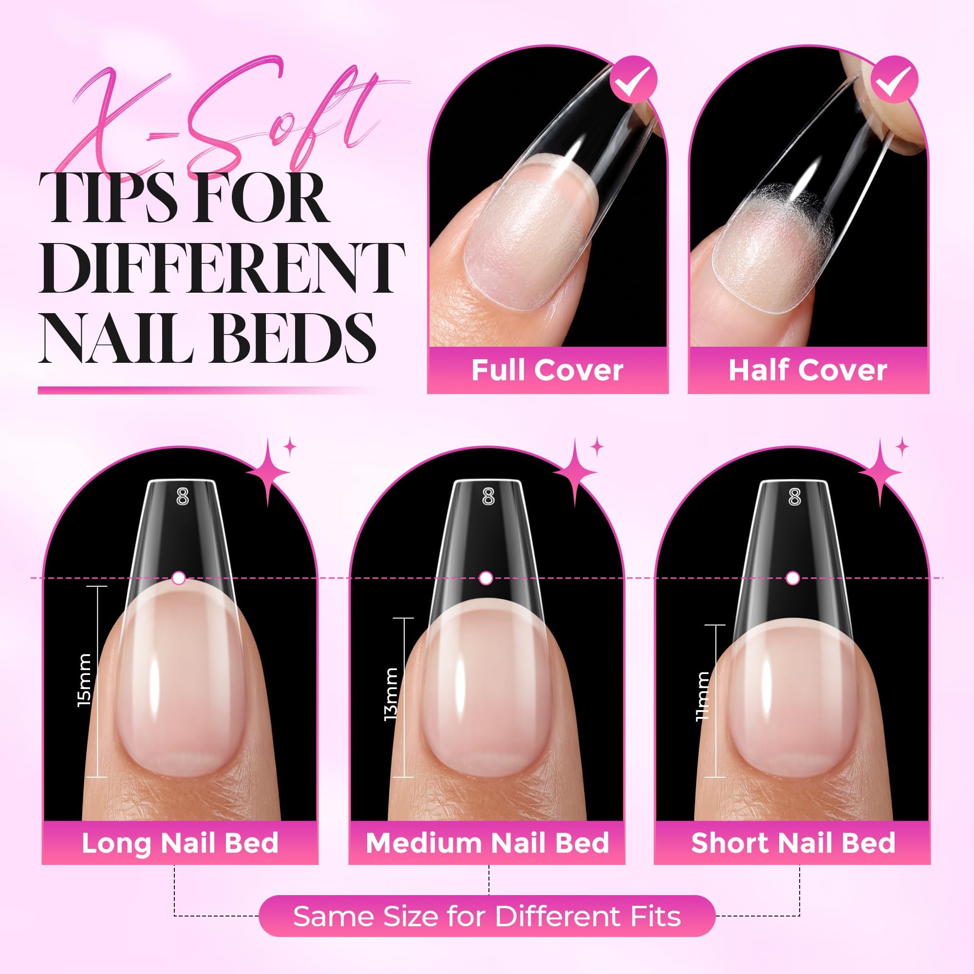 Luckyfairy scale comparison on a hand model to show length and coverage