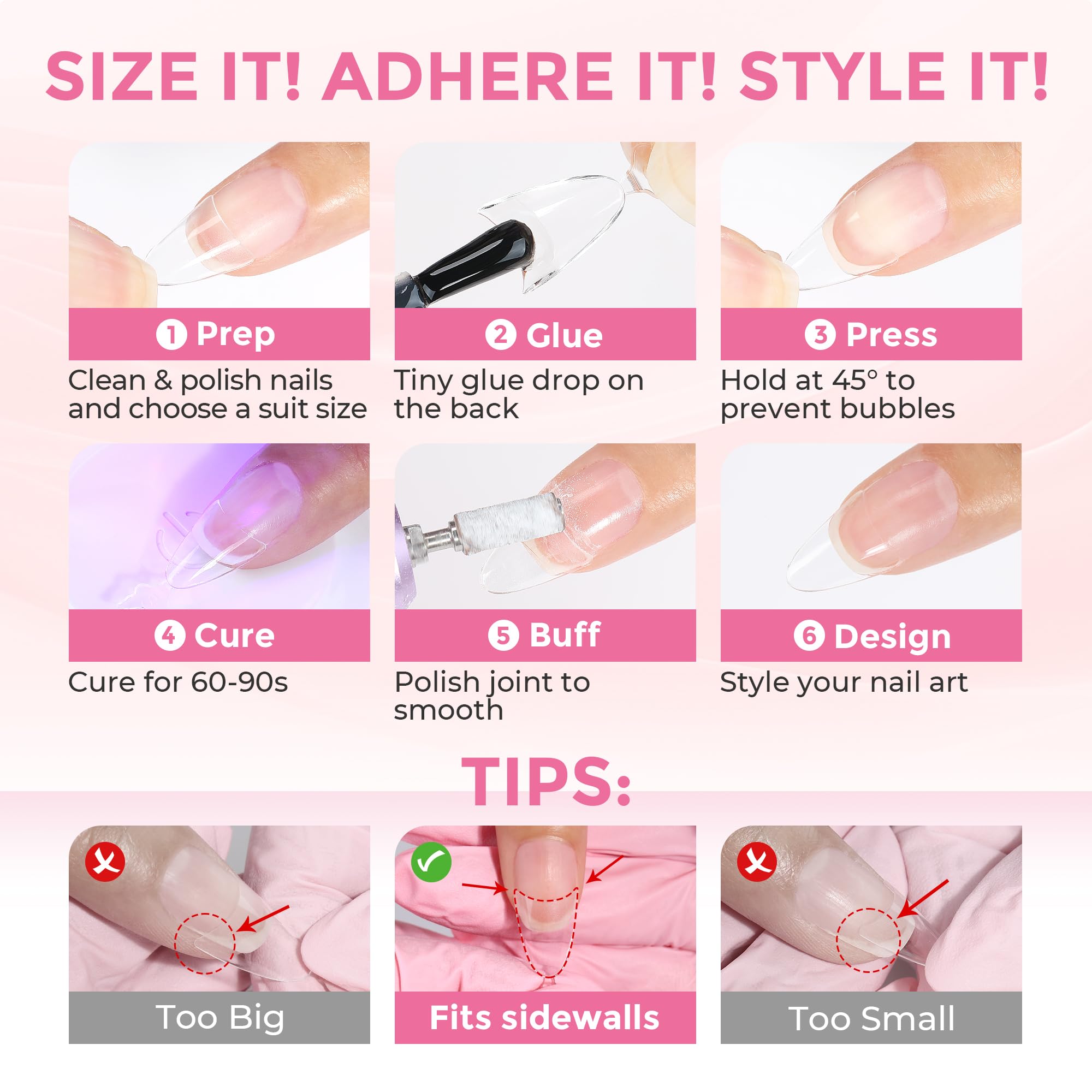 Luckyfairy hand holding tip beside coin to show scale and sizing clarity benefit