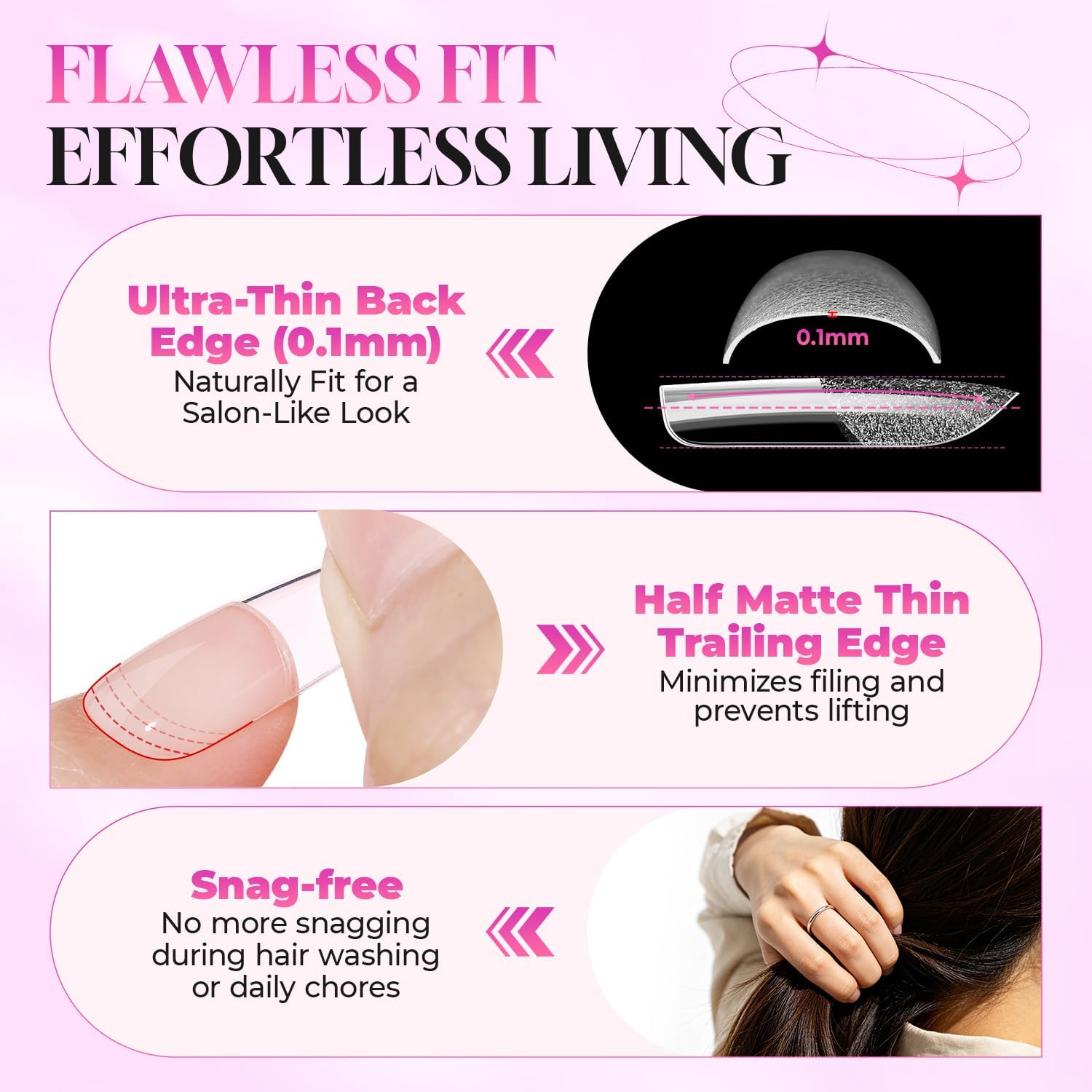 Luckyfairy size layout of 15 sizes offering precise fit and less filing