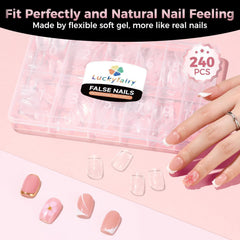 Luckyfairy soft gel cross-section illustrating flexible core and gloss shell