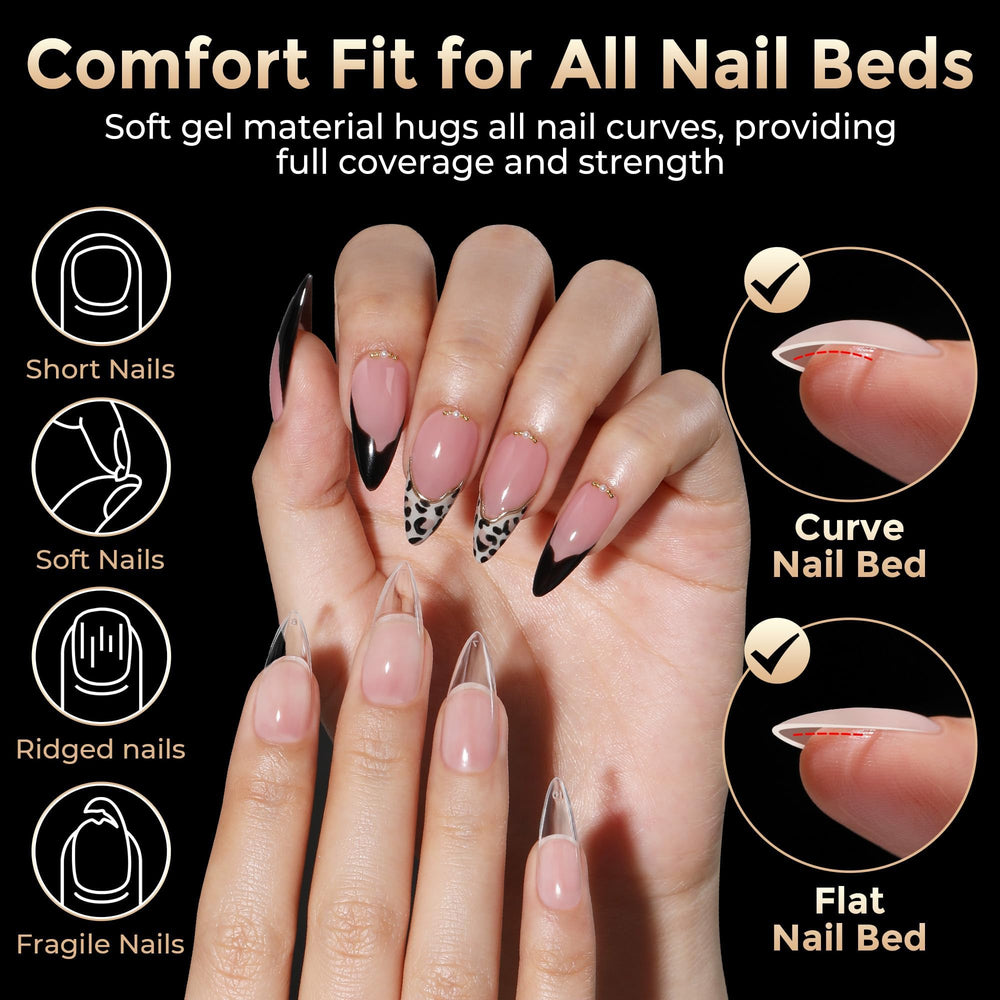 Luckyfairy thin back edge detail for a snug, natural fit at cuticle