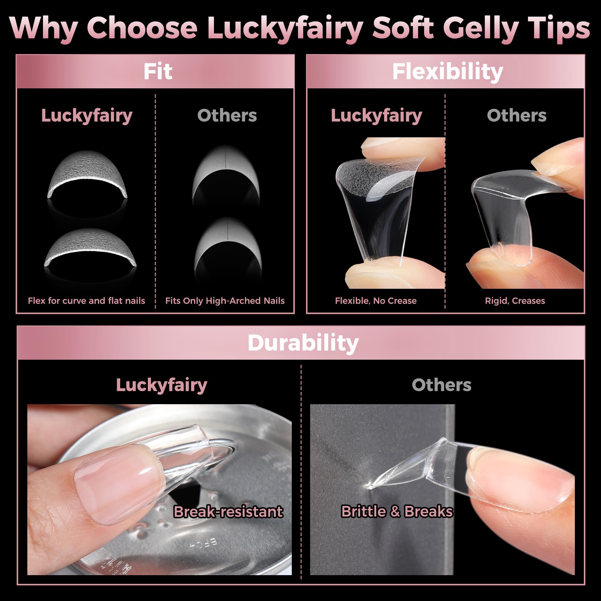 luckyfairy trimmed tip sample illustrating easy customization and shaping