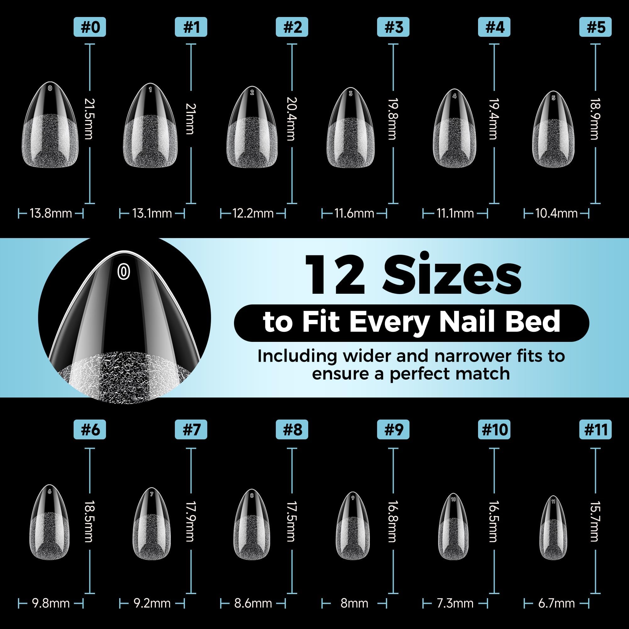 Luckyfairy trimmed and shaped tip ready for polish, easy customization