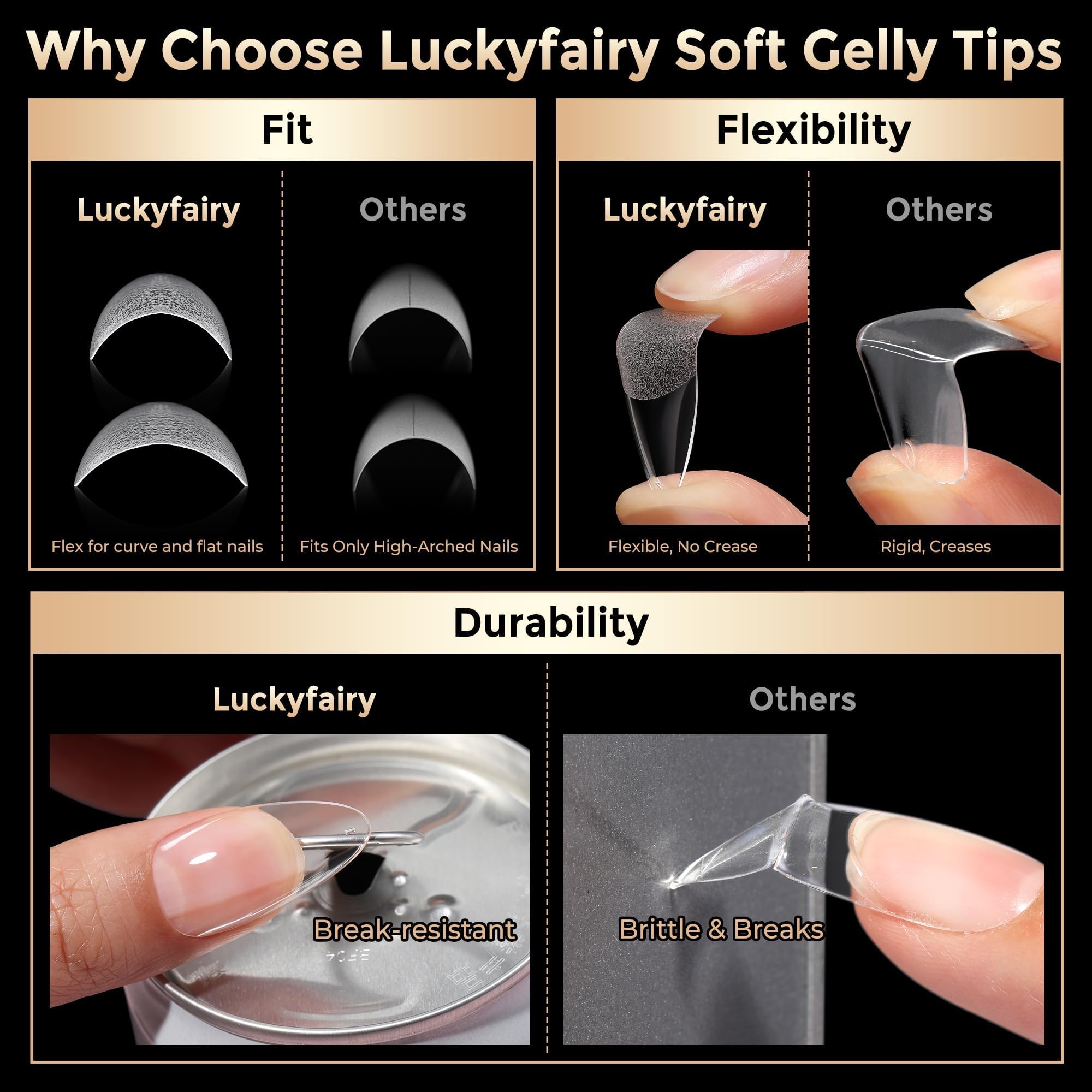 Luckyfairy trimmed and shaped tip ready for polish and nail art