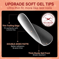 Luckyfairy trimmed tip revealing thin toenail bed for closer adhesion