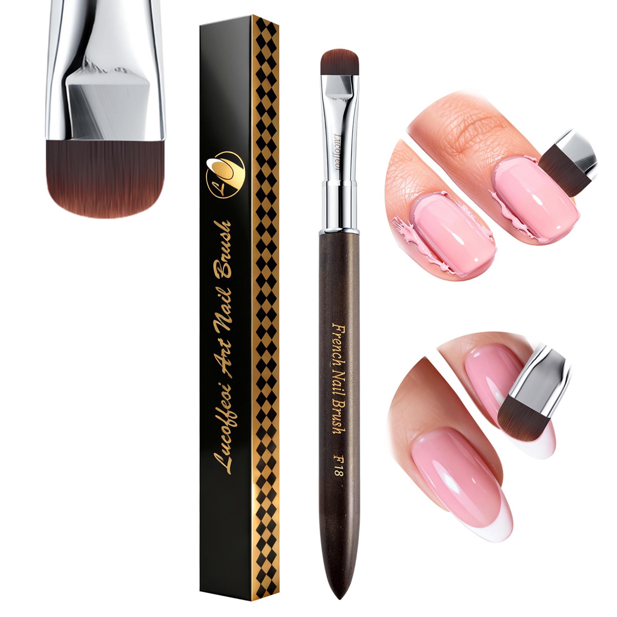 Lucoffeoi brush front view showing full tool and balance benefit