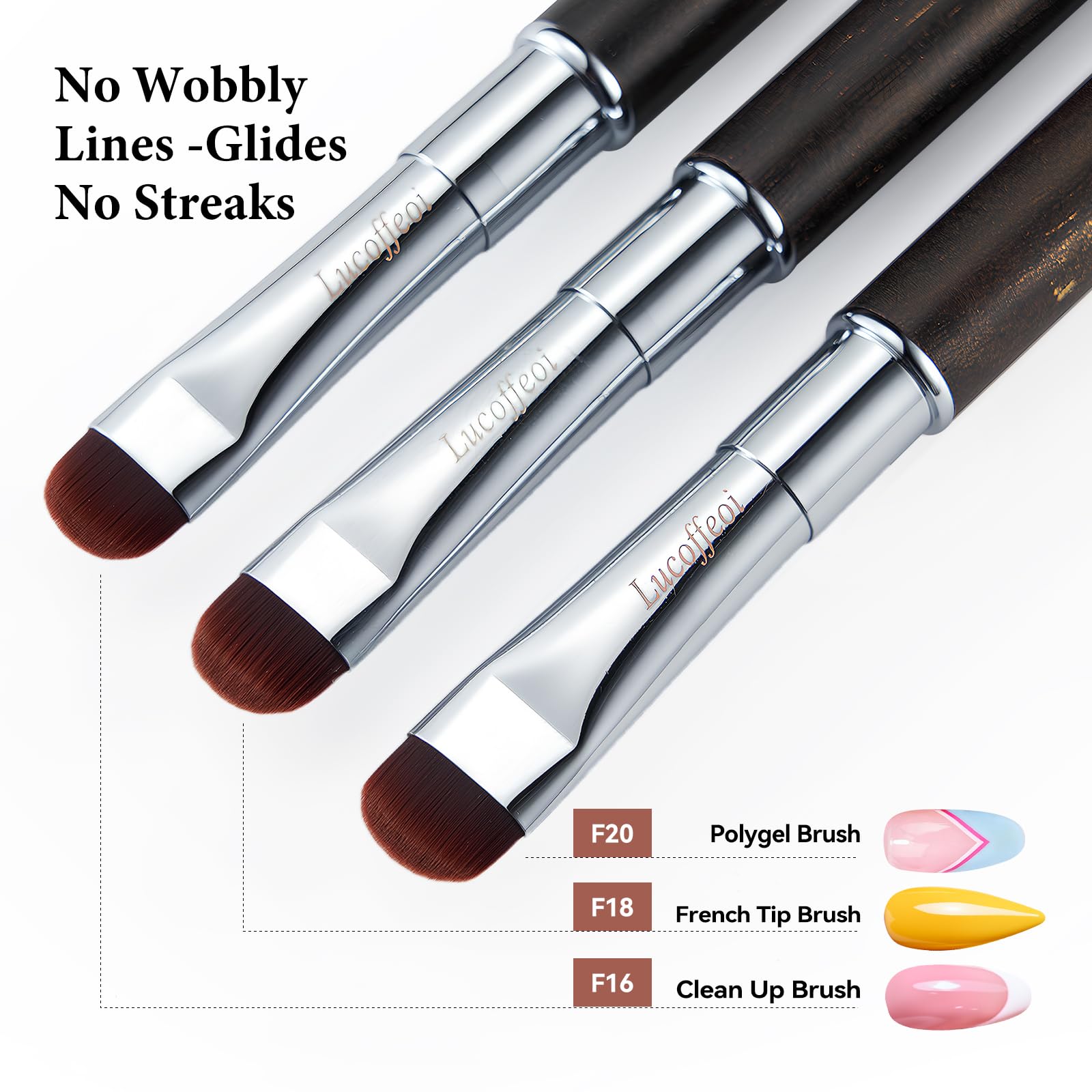 Lucoffeoi brush on gel polish smoothing edges without streaks