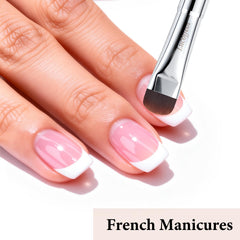 Lucoffeoi flat edge demonstration creating a crisp French tip