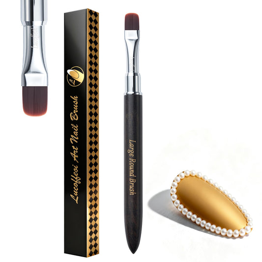 Lucoffeoi brush front view showing wide head for fast coverage