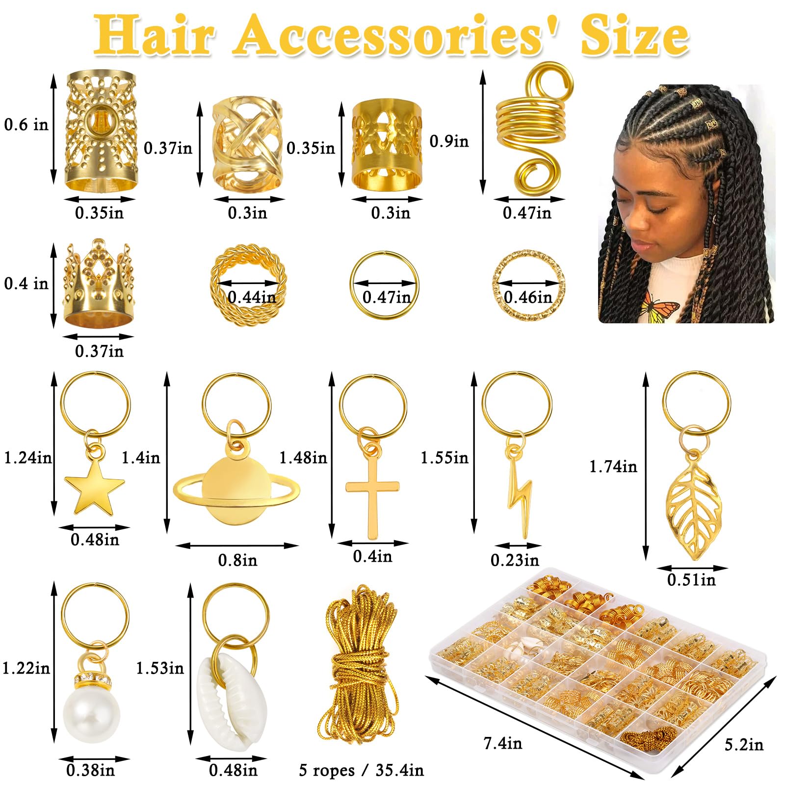 Lucomb charm close-up displaying star and leaf pendants for personalized braid decoration