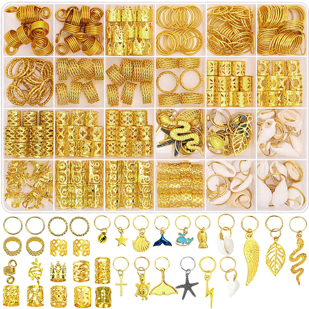 Lucomb front packaging showing full 314-piece gold set and organized compartments for easy selection