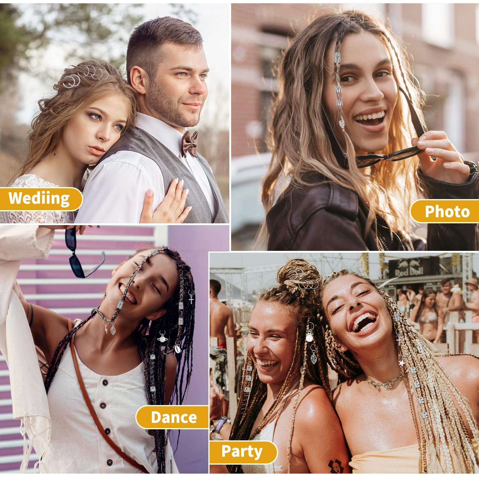 Lucomb in-use on a braided hairstyle showing finished look and instant style boost