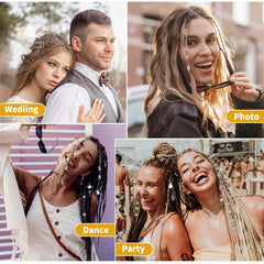 Lucomb in-use on a braided hairstyle showing finished look and instant style boost