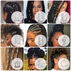 Lucomb styled in festival hair showing decorative effect and wearable sparkle