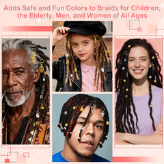 Lucomb wearable styling pictured at festival demonstrating standout hair decoration