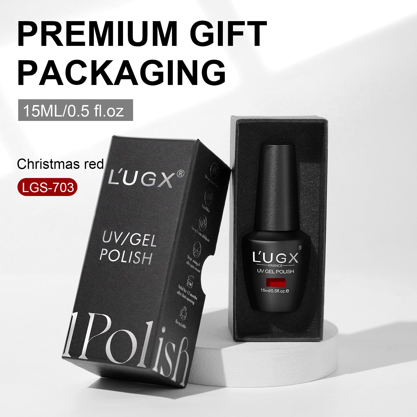L'UGX gel texture swipe revealing high pigment and streak-free coverage benefit