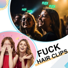 Luinabio clips styled in festival hair demonstrating nighttime glow effect