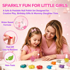lukax glitter shades layout showing ten colorful polish bottles