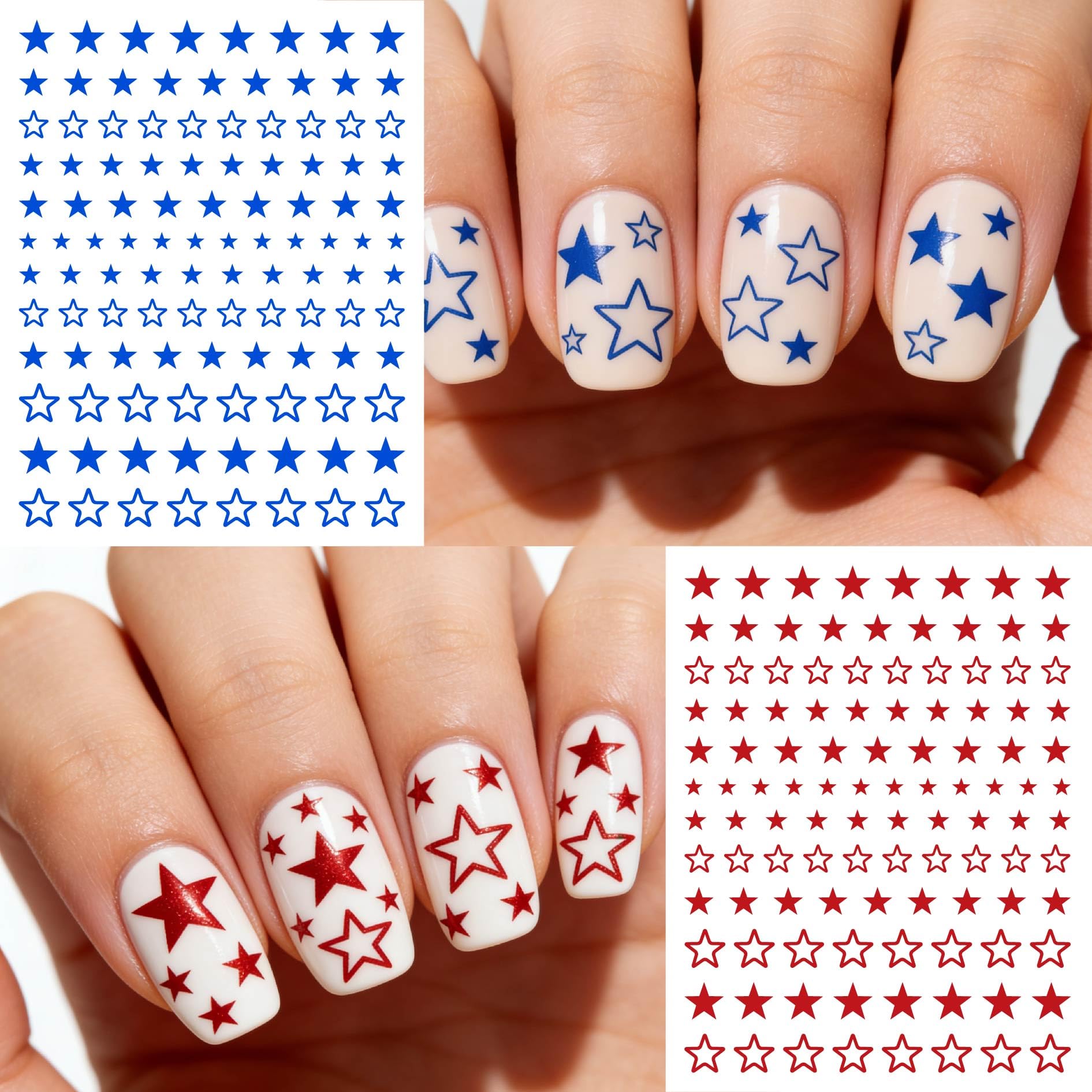 lukedons scale comparison fingers and sheets showing star sizes relative to nail beds for proper fit