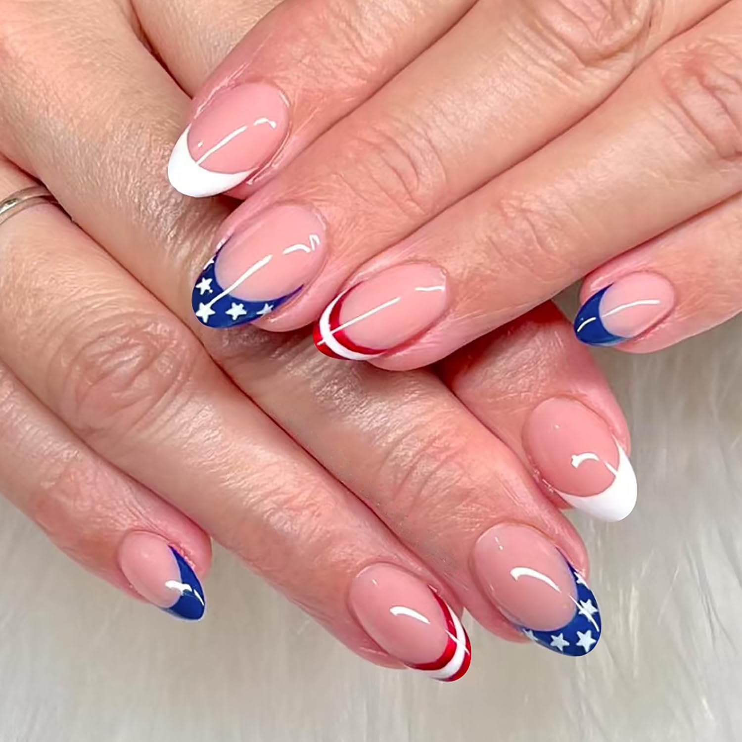 lukmexor front packaging showing 24pcs festive press-on nails and accessories benefit fast setup