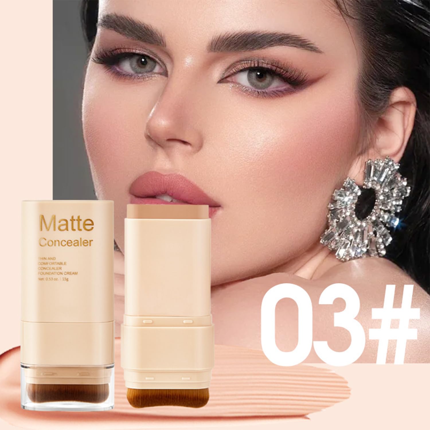 Lulesi dual-ended stick close-up revealing foundation end and brush