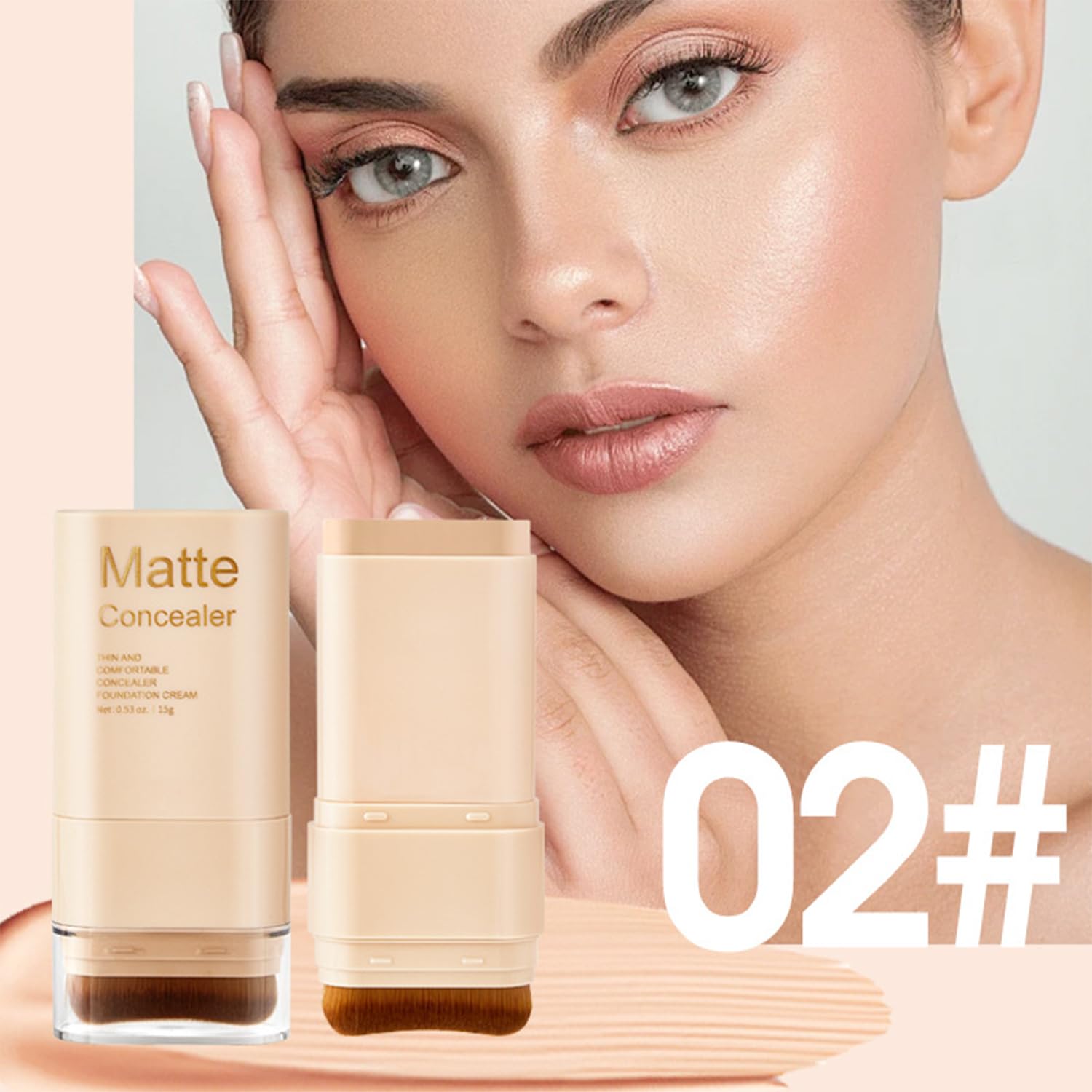 Lulesi dual-ended stick opened to reveal foundation stick and brush