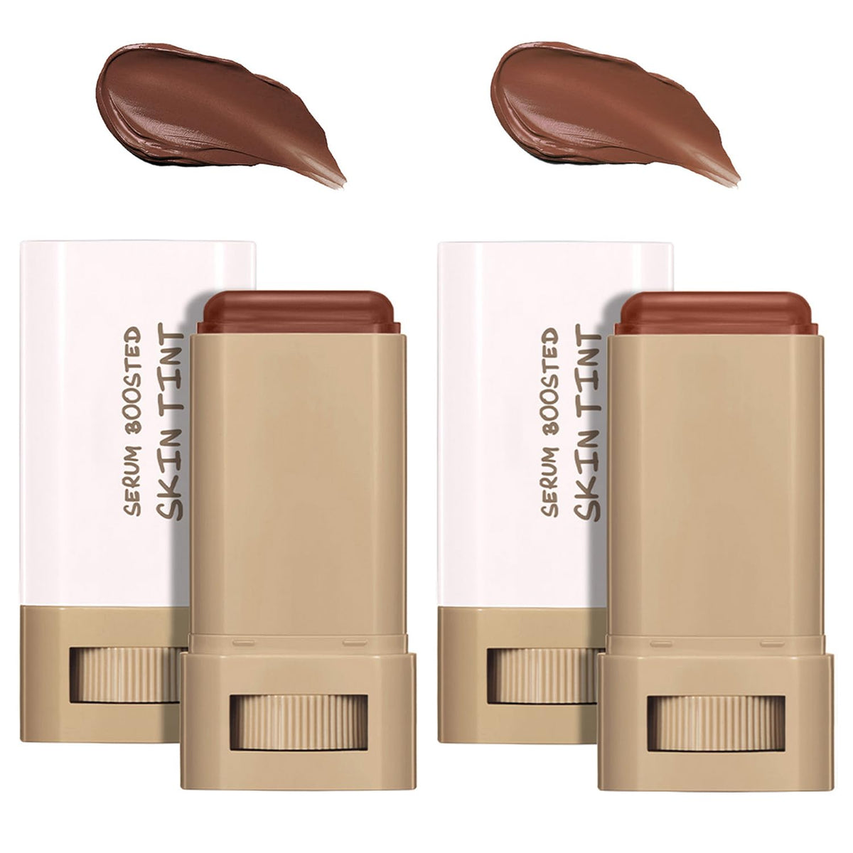 Lulesi foundation stick front view showing compact packaging and twist-up design for convenience