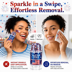 Lulesi glitter stick held in hand showing size and portable convenience benefit