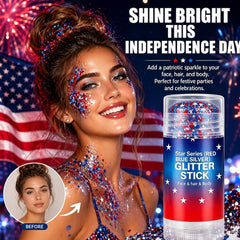 Close-up of Lulesi twist-up application delivering mess-free glitter precision