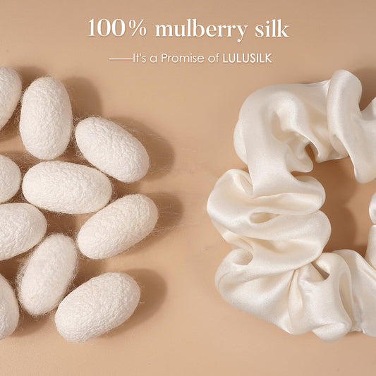 LULUSILK close-up of mulberry silk texture highlighting smooth fabric that reduces hair friction