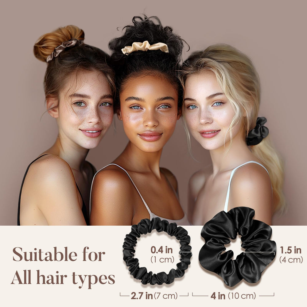 LULUSILK scrunchie securing a loose bun for sleep showing crease-free overnight hold