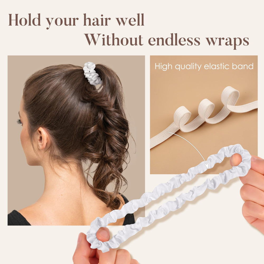 LULUSILK worn on thin hair in a ponytail demonstrating secure, subtle hold