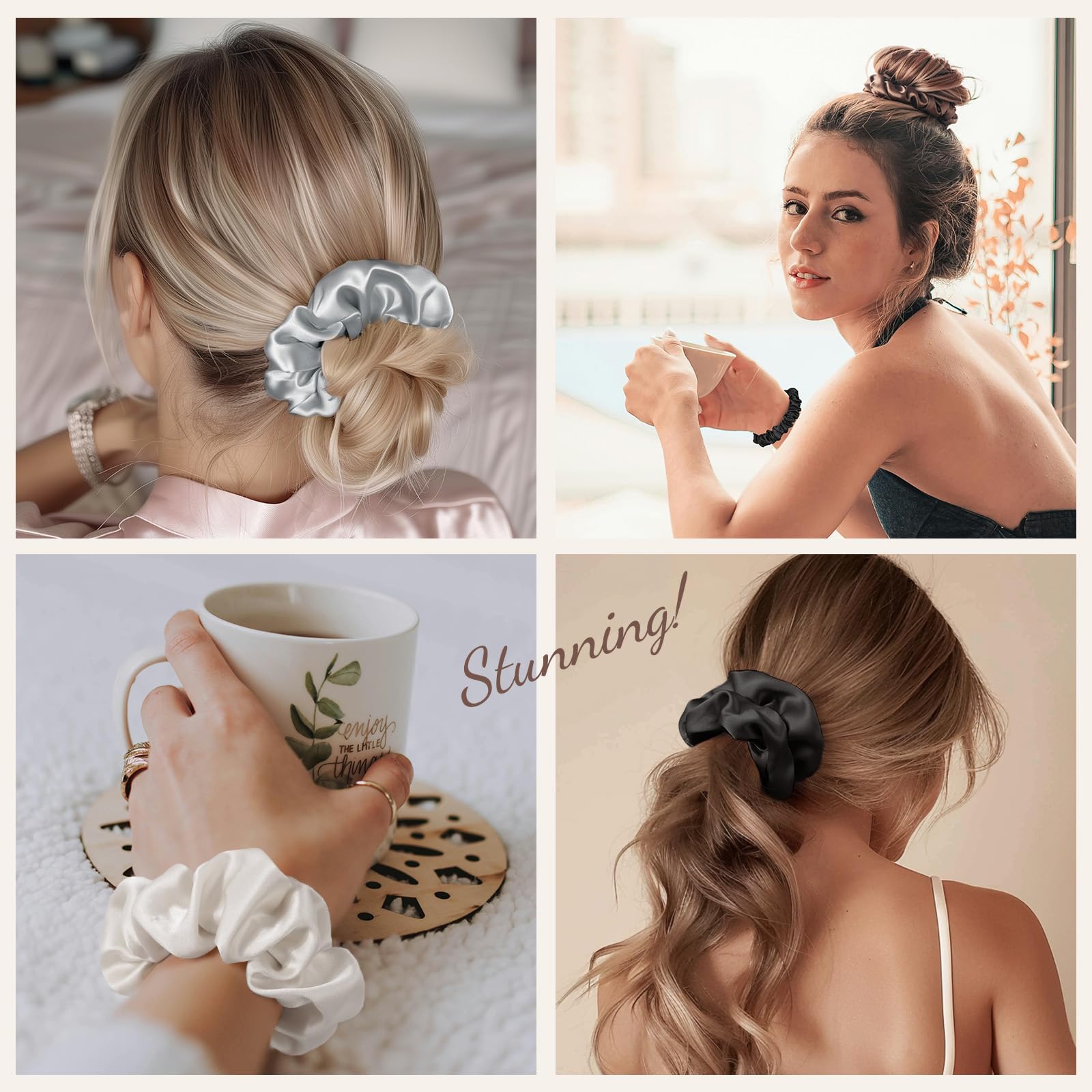 LULUSILK scrunchie next to a coin to show size and proportion for practical use