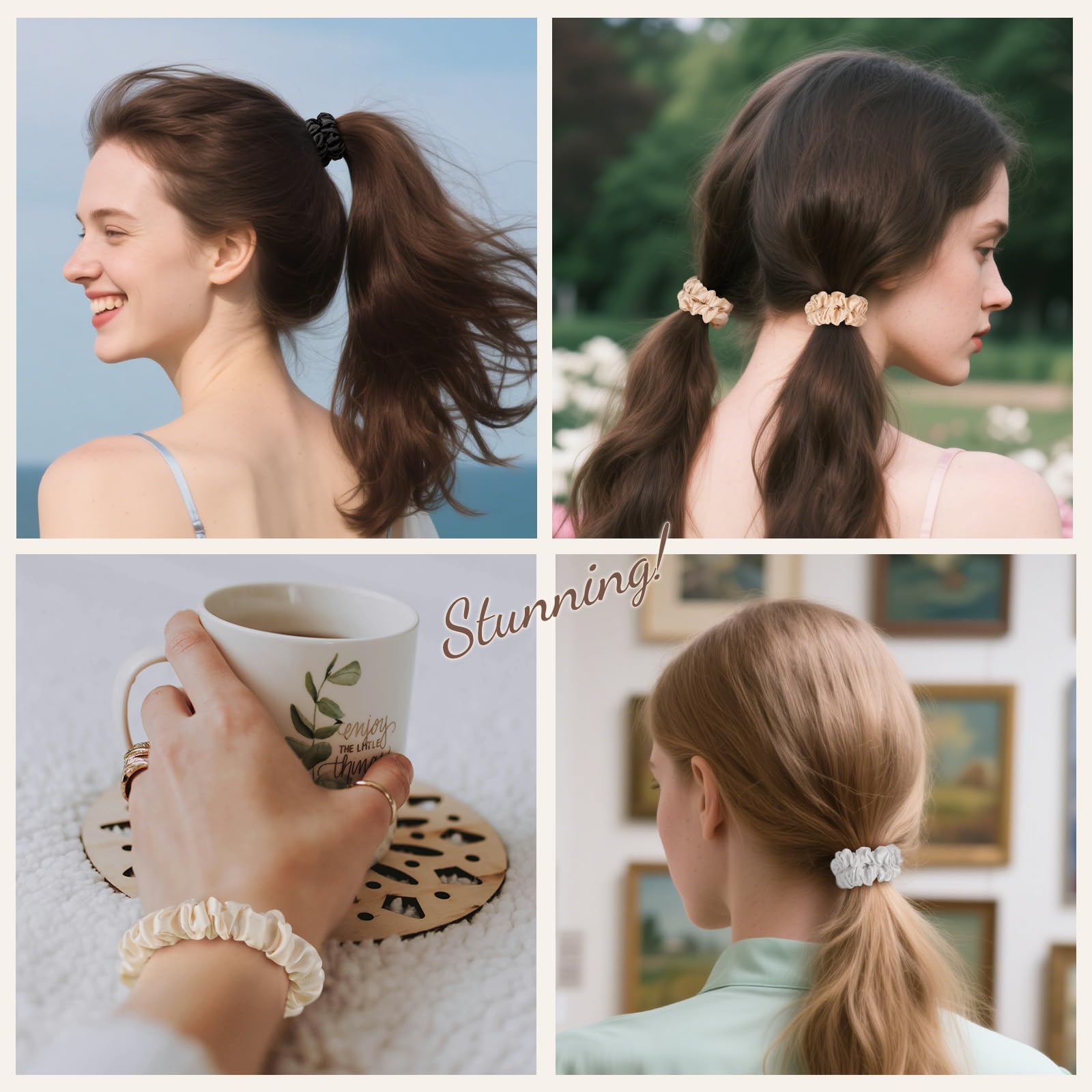 LULUSILK silk scrunchie on pillow illustrating gentle overnight protection