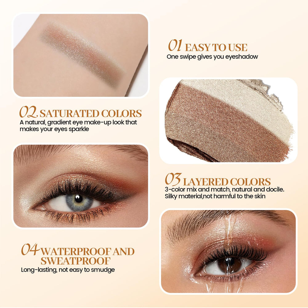 LuLuTone applied on upper lid demonstrating blendable luminous finish