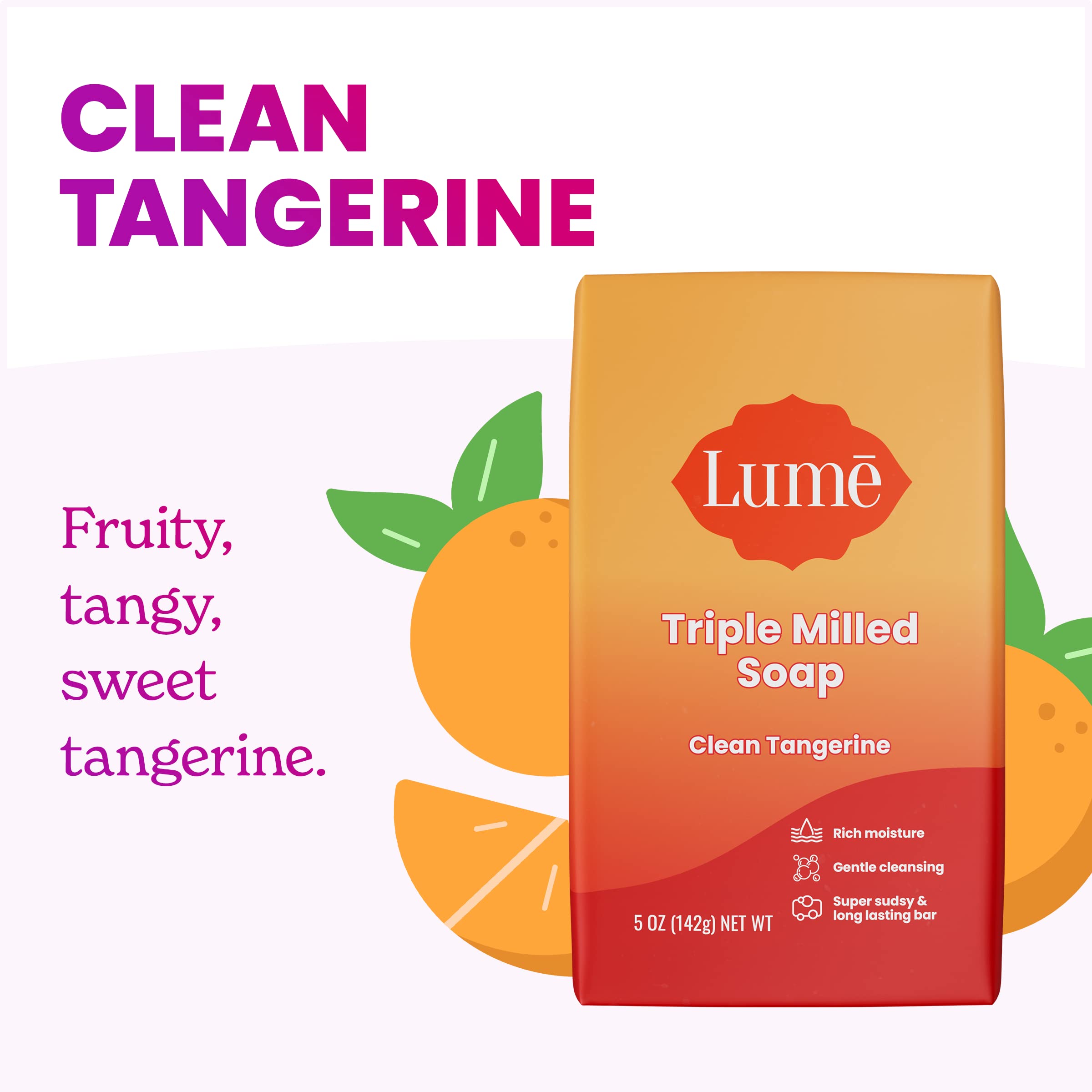 Lume bar producing rich lather in hand for smooth cleansing
