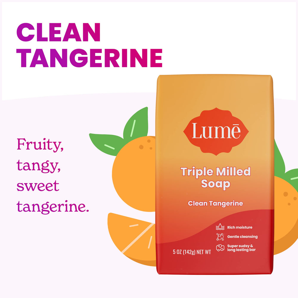 Lume bar producing rich lather in hand for smooth cleansing