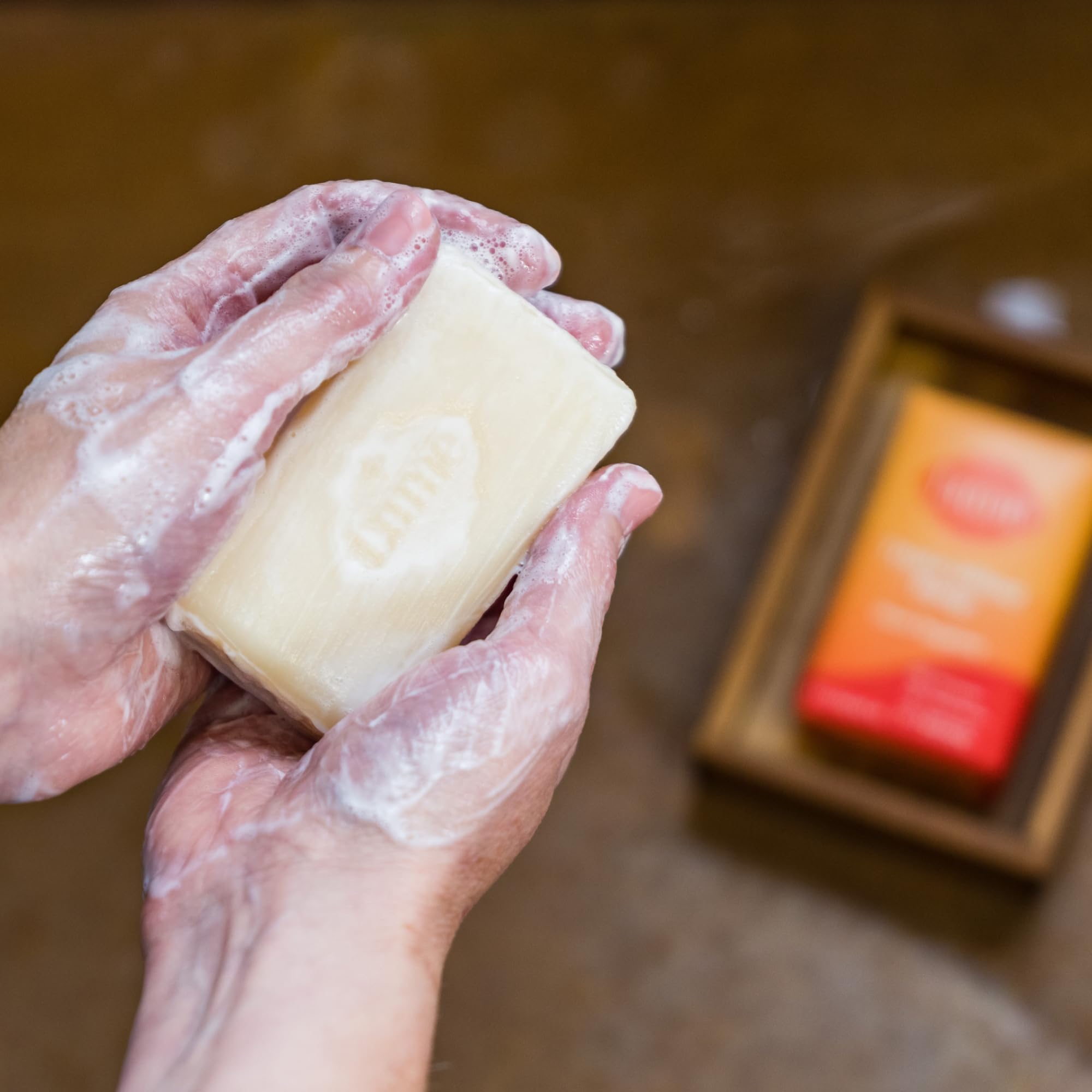 Lume bar on bathroom counter in bright setting for morning routine