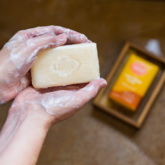 Lume bar used for shaving showing smooth glide and reduced irritation