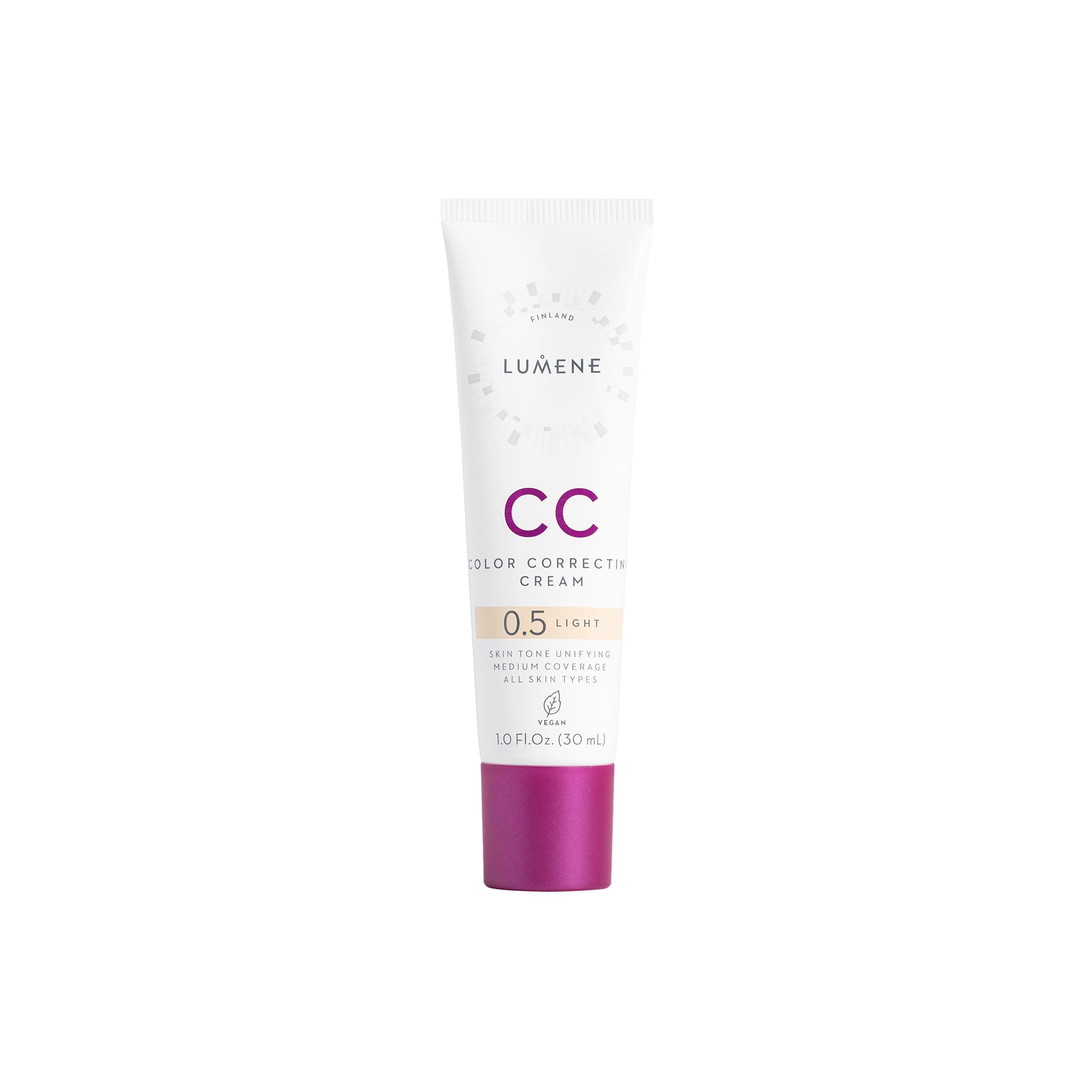 Lumene CC Cream front tube showing product and shade light benefit even tone