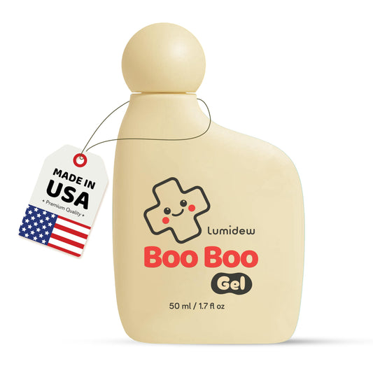 Lumidew Boo Boo Gel front packaging shows clean label and gentle care