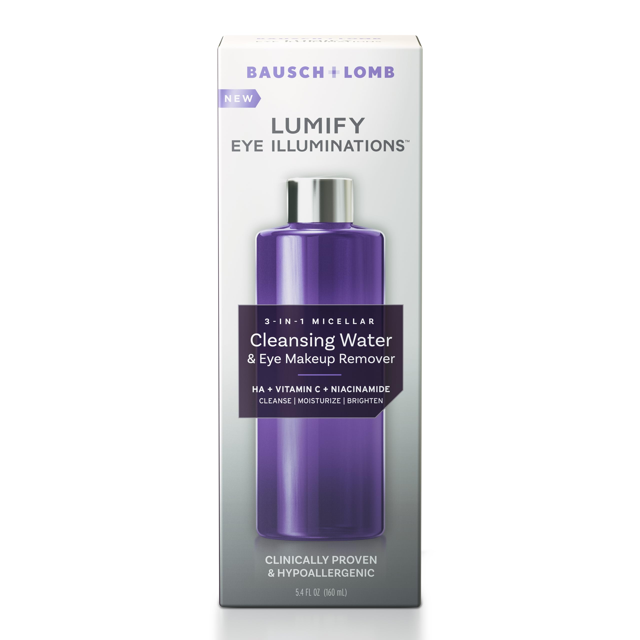 LUMIFY label close-up listing clean ingredients, reassures hypoallergenic formulation