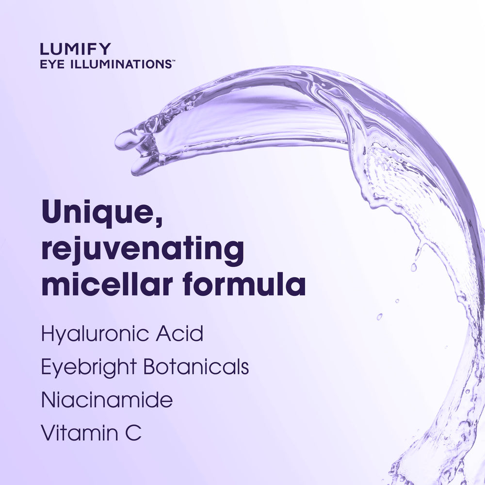 LUMIFY solution pouring close-up, demonstrates lightweight micellar action and ease