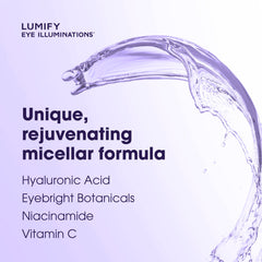 LUMIFY solution pouring close-up, demonstrates lightweight micellar action and ease