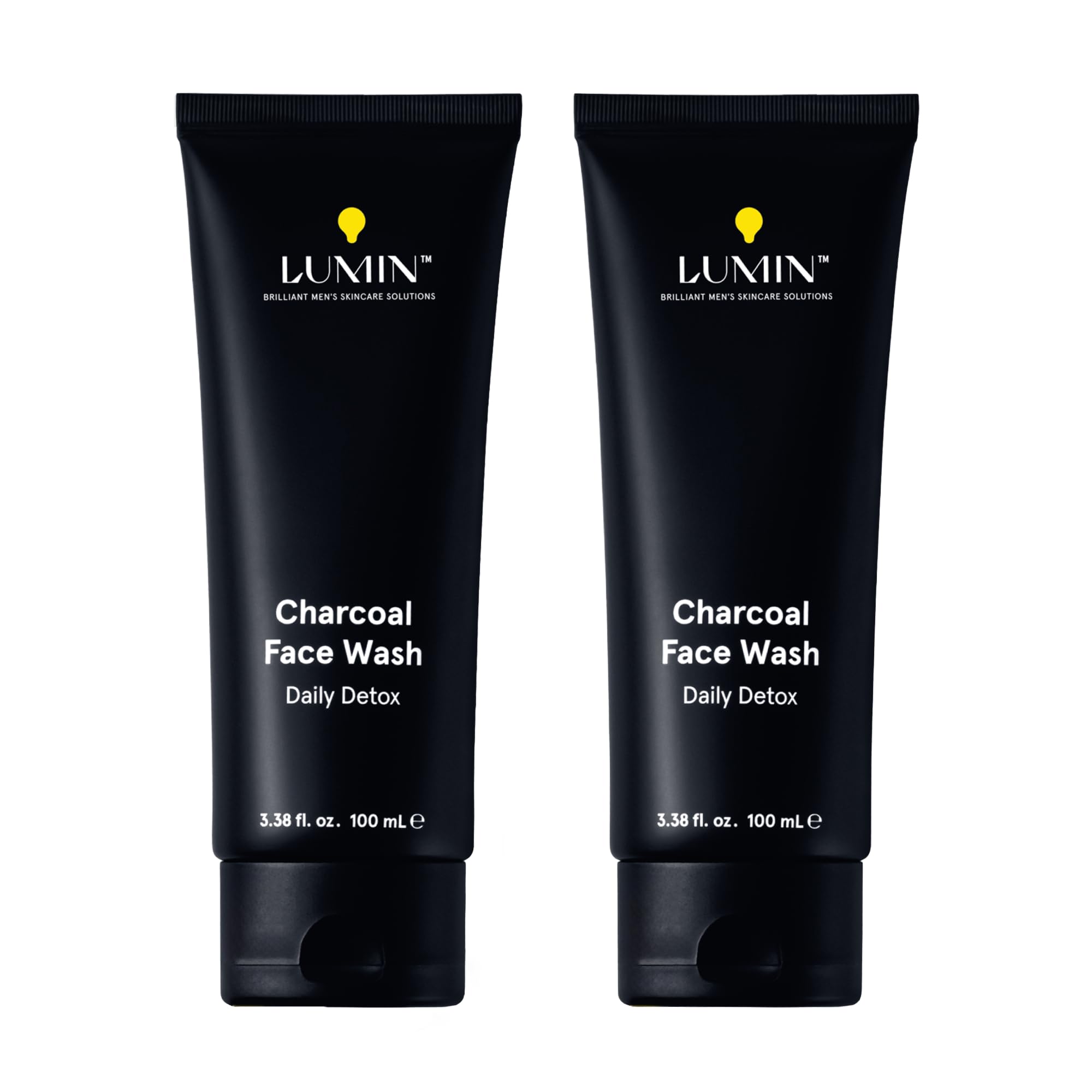 Lumin front packaging showing cleanser tube and branding for easy identification and grooming