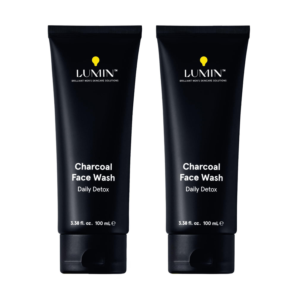 Lumin front packaging showing cleanser tube and branding for easy identification and grooming