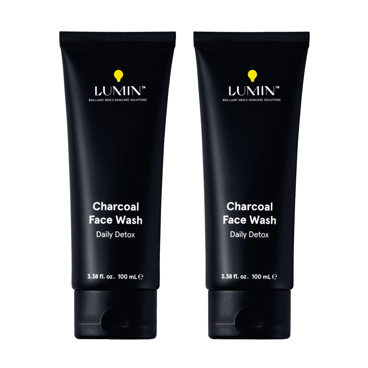 Lumin front packaging showing cleanser tube and branding for easy identification and grooming